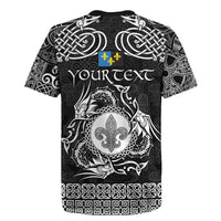 Personalized Monmouthshire Sir Fynwy Rugby Jersey Black Fleur-de-lis Celtic-inspired - Wonder Print Shop