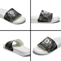 Personalized Monmouthshire Sir Fynwy Slide Sandals Black Fleur-de-lis Celtic-inspired - Wonder Print Shop