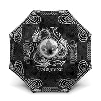 Personalized Monmouthshire Sir Fynwy Umbrella Black Fleur-de-lis Celtic-inspired - Wonder Print Shop