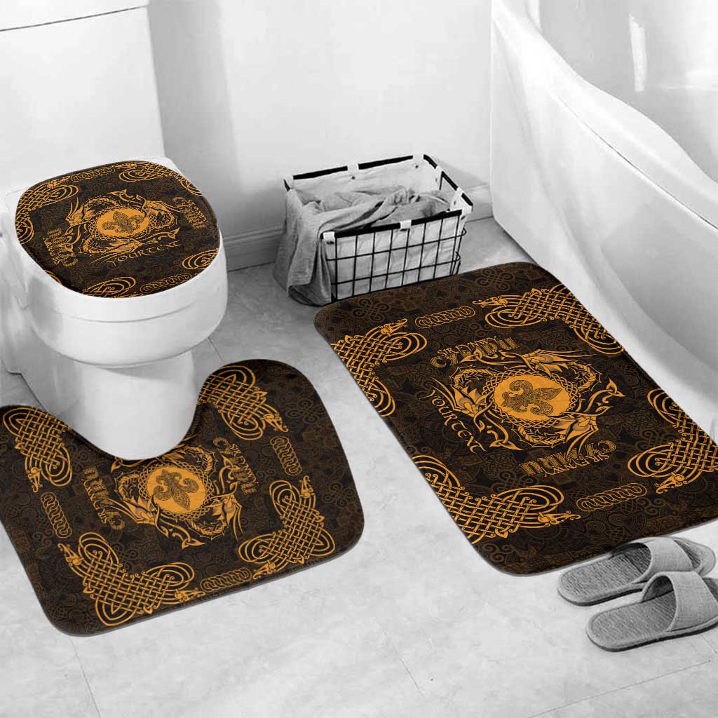 Personalized Monmouthshire Sir Fynwy Bathroom Set Gold Fleur-de-lis Celtic-inspired - Wonder Print Shop