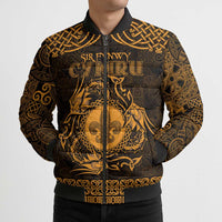 Personalized Monmouthshire Sir Fynwy Bomber Puffer Jacket Gold Fleur-de-lis Celtic-inspired - Wonder Print Shop