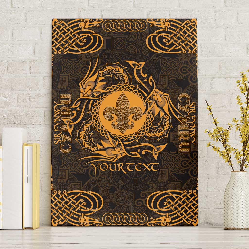 Personalized Monmouthshire Sir Fynwy Canvas Wall Art Gold Fleur-de-lis Celtic-inspired - Wonder Print Shop