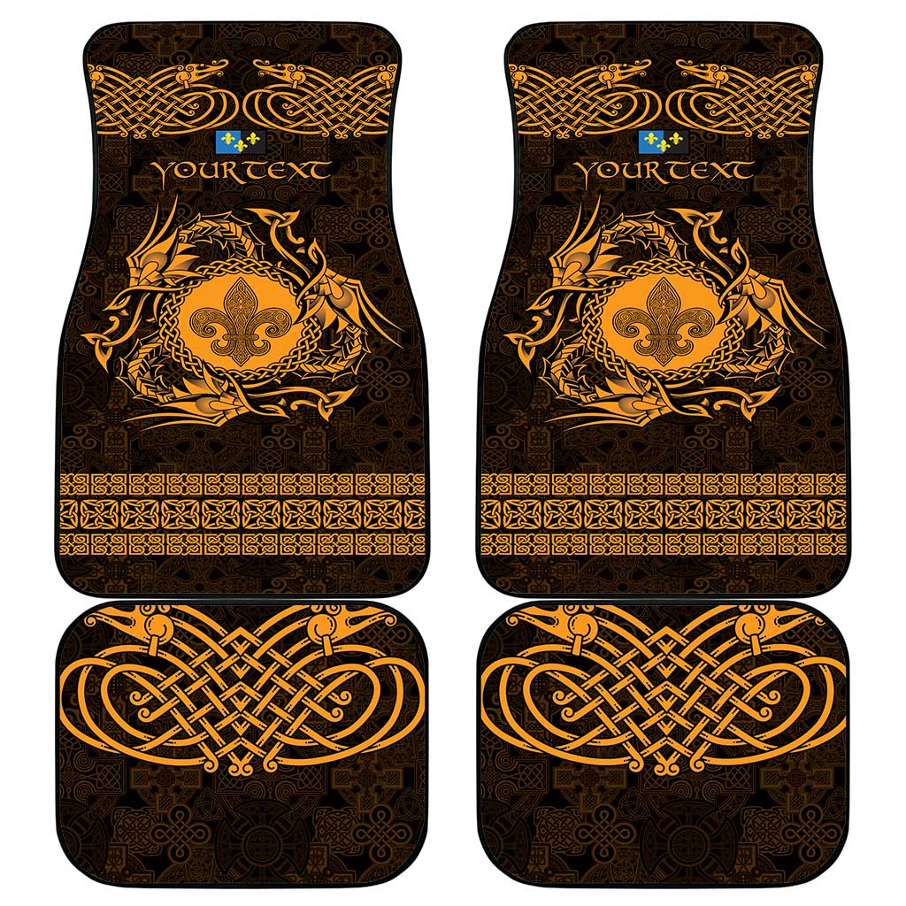 Personalized Monmouthshire Sir Fynwy Car Mats Gold Fleur-de-lis Celtic-inspired - Wonder Print Shop