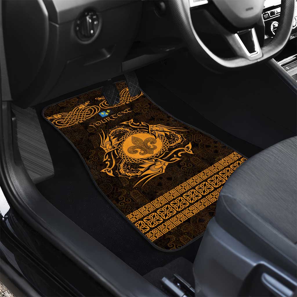 Personalized Monmouthshire Sir Fynwy Car Mats Gold Fleur-de-lis Celtic-inspired - Wonder Print Shop