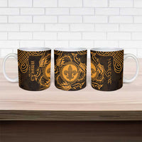 Personalized Monmouthshire Sir Fynwy Ceramic Mug Gold Fleur-de-lis Celtic-inspired - Wonder Print Shop