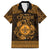 Personalized Monmouthshire Sir Fynwy Family Matching Long Sleeve Bodycon Dress and Hawaiian Shirt Gold Fleur-de-lis Celtic-inspired - Wonder Print Shop