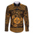 Personalized Monmouthshire Sir Fynwy Family Matching Long Sleeve Bodycon Dress and Hawaiian Shirt Gold Fleur-de-lis Celtic-inspired - Wonder Print Shop
