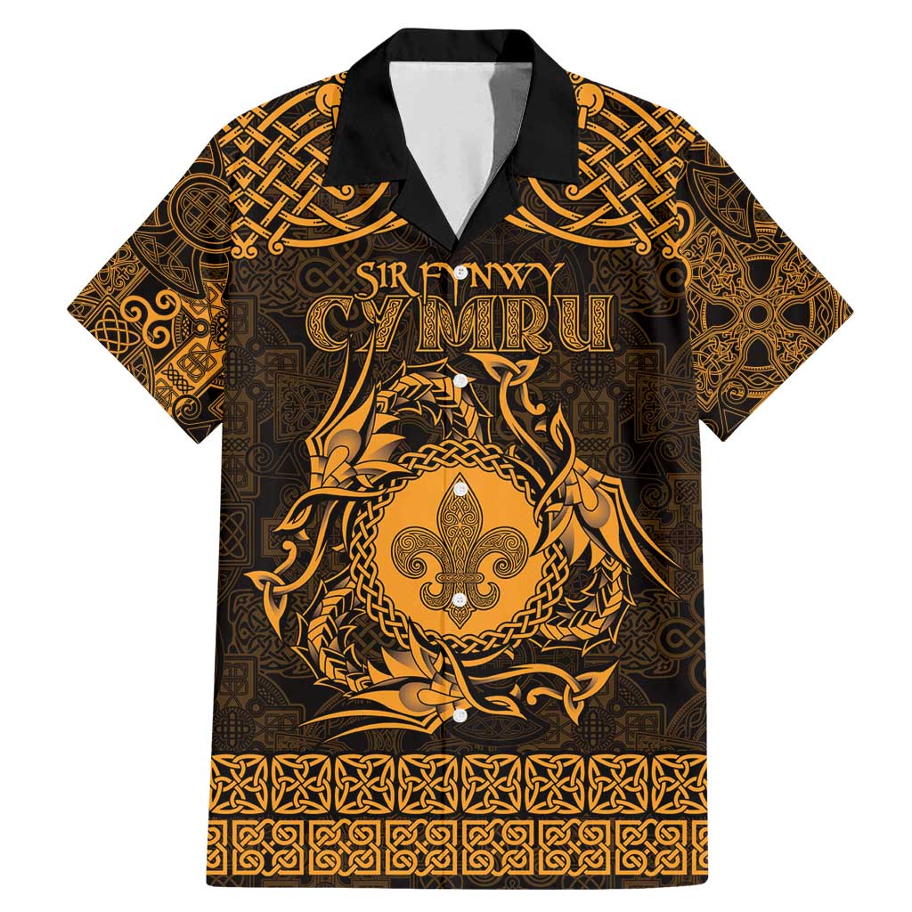 Personalized Monmouthshire Sir Fynwy Family Matching Mermaid Dress and Hawaiian Shirt Gold Fleur-de-lis Celtic-inspired - Wonder Print Shop