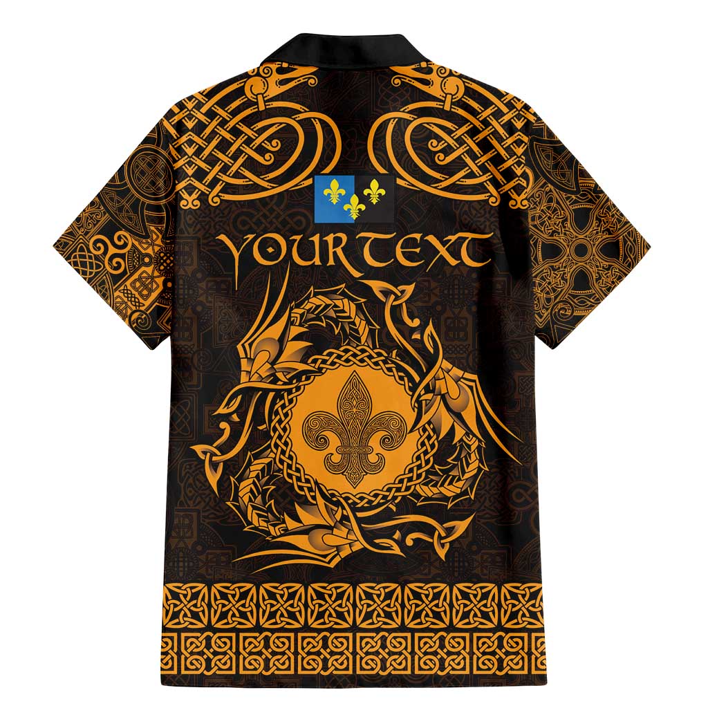 Personalized Monmouthshire Sir Fynwy Family Matching Mermaid Dress and Hawaiian Shirt Gold Fleur-de-lis Celtic-inspired - Wonder Print Shop