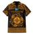 Personalized Monmouthshire Sir Fynwy Family Matching Off The Shoulder Long Sleeve Dress and Hawaiian Shirt Gold Fleur-de-lis Celtic-inspired - Wonder Print Shop