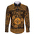 Personalized Monmouthshire Sir Fynwy Family Matching Off The Shoulder Long Sleeve Dress and Hawaiian Shirt Gold Fleur-de-lis Celtic-inspired - Wonder Print Shop