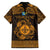 Personalized Monmouthshire Sir Fynwy Family Matching Short Sleeve Bodycon Dress and Hawaiian Shirt Gold Fleur-de-lis Celtic-inspired - Wonder Print Shop