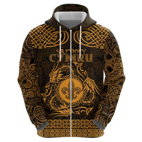 Personalized Monmouthshire Sir Fynwy Hoodie Gold Fleur-de-lis Celtic-inspired - Wonder Print Shop