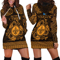 Personalized Monmouthshire Sir Fynwy Hoodie Dress Gold Fleur-de-lis Celtic-inspired - Wonder Print Shop