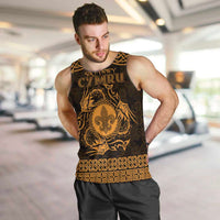 Personalized Monmouthshire Sir Fynwy Men Tank Top Gold Fleur-de-lis Celtic-inspired - Wonder Print Shop