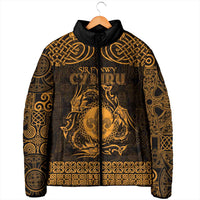 Personalized Monmouthshire Sir Fynwy Padded Jacket Gold Fleur-de-lis Celtic-inspired - Wonder Print Shop