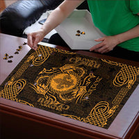 Personalized Monmouthshire Sir Fynwy Puzzle Gold Fleur-de-lis Celtic-inspired - Wonder Print Shop