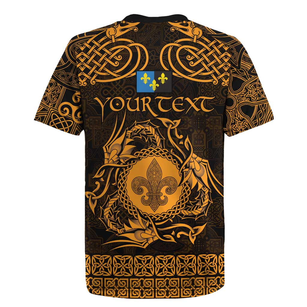 Personalized Monmouthshire Sir Fynwy Rugby Jersey Gold Fleur-de-lis Celtic-inspired - Wonder Print Shop
