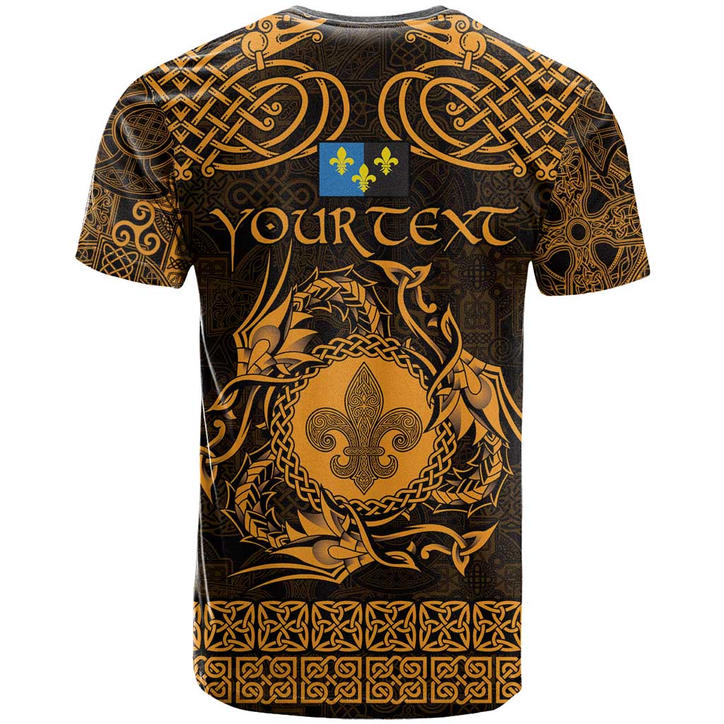 Personalized Monmouthshire Sir Fynwy T Shirt Gold Fleur-de-lis Celtic-inspired - Wonder Print Shop