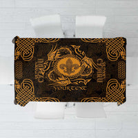 Personalized Monmouthshire Sir Fynwy Tablecloth Gold Fleur-de-lis Celtic-inspired - Wonder Print Shop