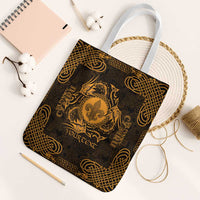Personalized Monmouthshire Sir Fynwy Tote Bag Gold Fleur-de-lis Celtic-inspired - Wonder Print Shop