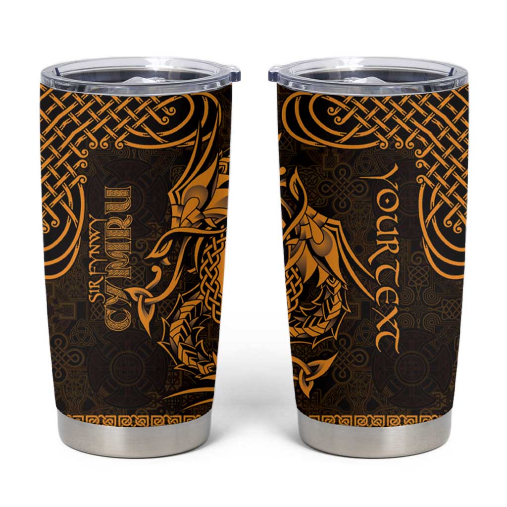 Personalized Monmouthshire Sir Fynwy Tumbler Cup Gold Fleur-de-lis Celtic-inspired - Wonder Print Shop