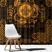 Personalized Monmouthshire Sir Fynwy Window Curtain Gold Fleur-de-lis Celtic-inspired - Wonder Print Shop