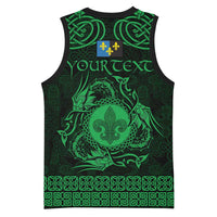 Personalized Monmouthshire Sir Fynwy Basketball Jersey Green Fleur-de-lis Celtic-inspired - Wonder Print Shop