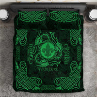 Personalized Monmouthshire Sir Fynwy Bedding Set Green Fleur-de-lis Celtic-inspired - Wonder Print Shop