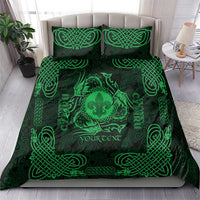 Personalized Monmouthshire Sir Fynwy Bedding Set Green Fleur-de-lis Celtic-inspired - Wonder Print Shop