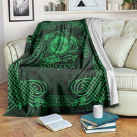 Personalized Monmouthshire Sir Fynwy Blanket Green Fleur-de-lis Celtic-inspired - Wonder Print Shop