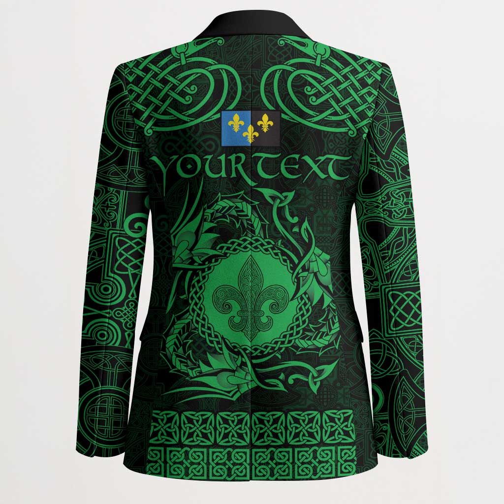 Personalized Monmouthshire Sir Fynwy Blazer Green Fleur-de-lis Celtic-inspired - Wonder Print Shop