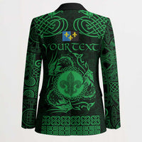Personalized Monmouthshire Sir Fynwy Blazer Green Fleur-de-lis Celtic-inspired - Wonder Print Shop