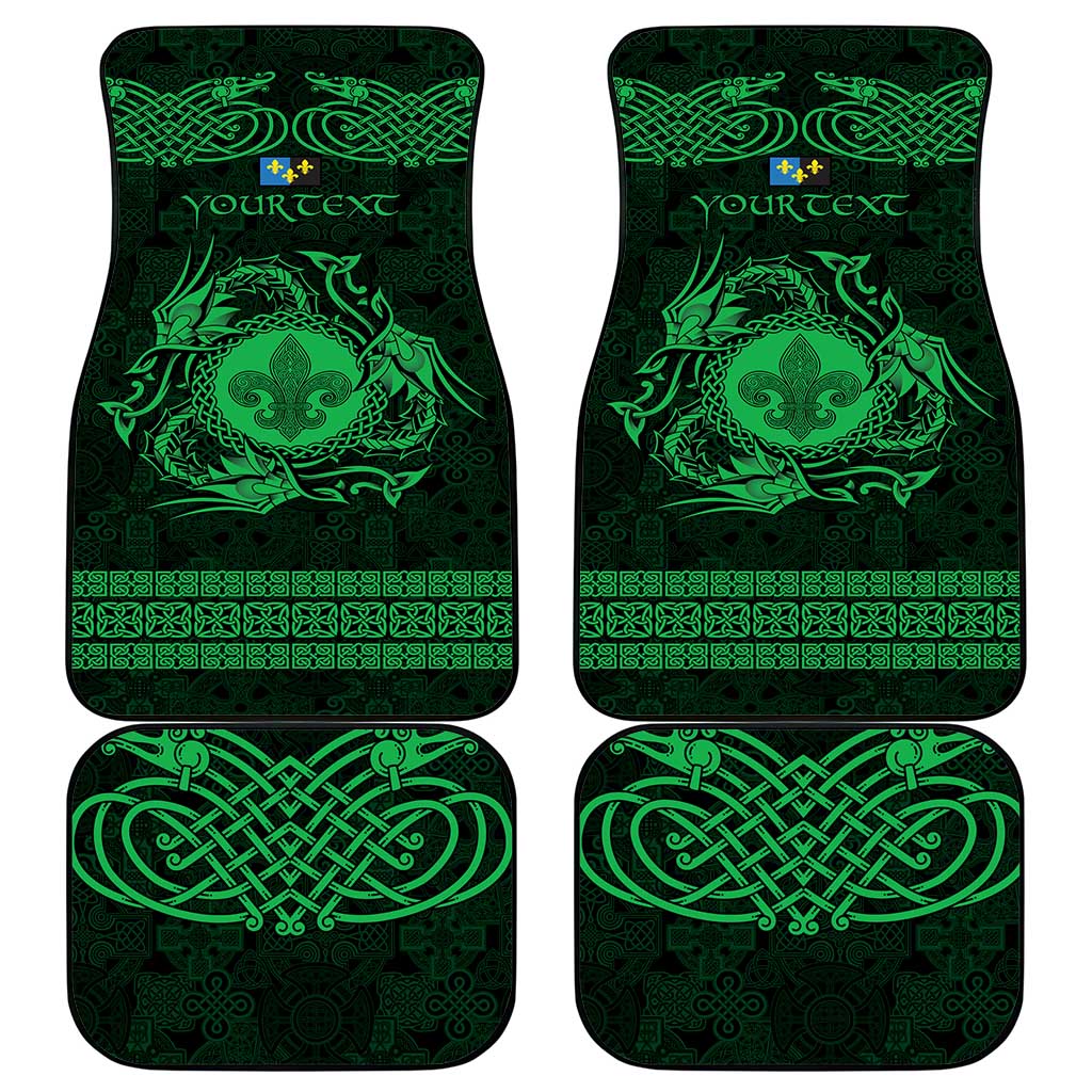 Personalized Monmouthshire Sir Fynwy Car Mats Green Fleur-de-lis Celtic-inspired - Wonder Print Shop