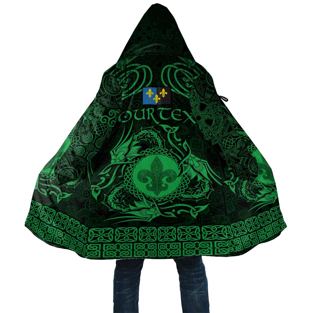 Personalized Monmouthshire Sir Fynwy Cloak Green Fleur-de-lis Celtic-inspired - Wonder Print Shop