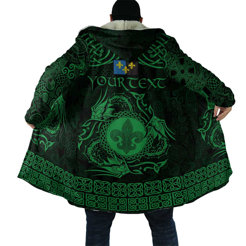 Personalized Monmouthshire Sir Fynwy Cloak Green Fleur-de-lis Celtic-inspired - Wonder Print Shop