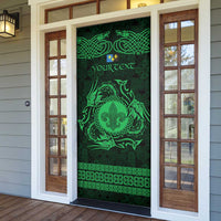 Personalized Monmouthshire Sir Fynwy Door Cover Green Fleur-de-lis Celtic-inspired - Wonder Print Shop