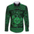 Personalized Monmouthshire Sir Fynwy Family Matching Long Sleeve Bodycon Dress and Hawaiian Shirt Green Fleur-de-lis Celtic-inspired - Wonder Print Shop