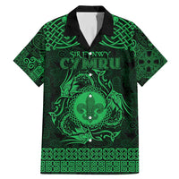 Personalized Monmouthshire Sir Fynwy Family Matching Mermaid Dress and Hawaiian Shirt Green Fleur-de-lis Celtic-inspired - Wonder Print Shop