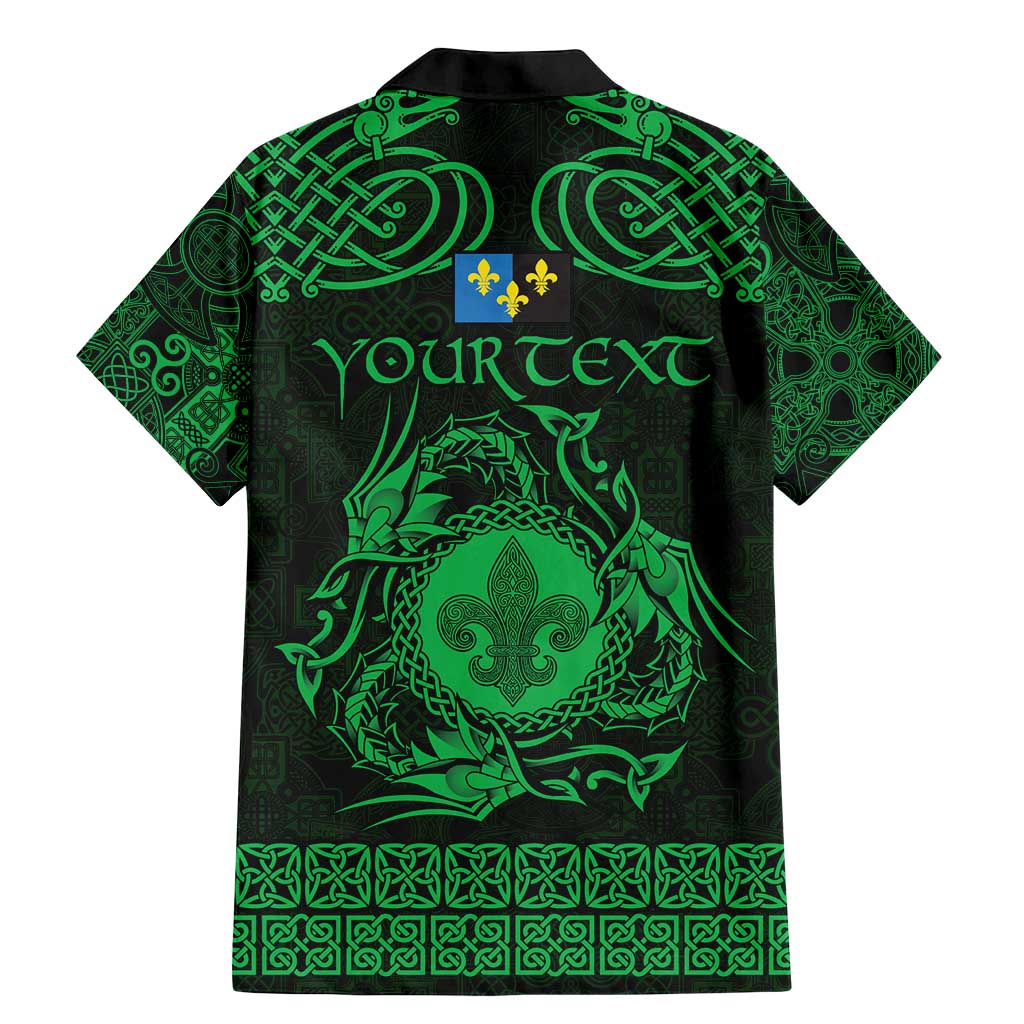 Personalized Monmouthshire Sir Fynwy Family Matching Mermaid Dress and Hawaiian Shirt Green Fleur-de-lis Celtic-inspired - Wonder Print Shop