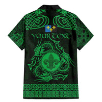 Personalized Monmouthshire Sir Fynwy Family Matching Mermaid Dress and Hawaiian Shirt Green Fleur-de-lis Celtic-inspired - Wonder Print Shop