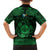 Personalized Monmouthshire Sir Fynwy Family Matching Off The Shoulder Long Sleeve Dress and Hawaiian Shirt Green Fleur-de-lis Celtic-inspired - Wonder Print Shop