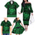 Personalized Monmouthshire Sir Fynwy Family Matching Off The Shoulder Long Sleeve Dress and Hawaiian Shirt Green Fleur-de-lis Celtic-inspired - Wonder Print Shop