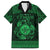 Personalized Monmouthshire Sir Fynwy Family Matching Off The Shoulder Long Sleeve Dress and Hawaiian Shirt Green Fleur-de-lis Celtic-inspired - Wonder Print Shop