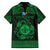 Personalized Monmouthshire Sir Fynwy Family Matching Off The Shoulder Long Sleeve Dress and Hawaiian Shirt Green Fleur-de-lis Celtic-inspired - Wonder Print Shop