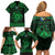 Personalized Monmouthshire Sir Fynwy Family Matching Off Shoulder Short Dress and Hawaiian Shirt Green Fleur-de-lis Celtic-inspired - Wonder Print Shop