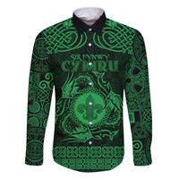 Personalized Monmouthshire Sir Fynwy Family Matching Off Shoulder Short Dress and Hawaiian Shirt Green Fleur-de-lis Celtic-inspired - Wonder Print Shop
