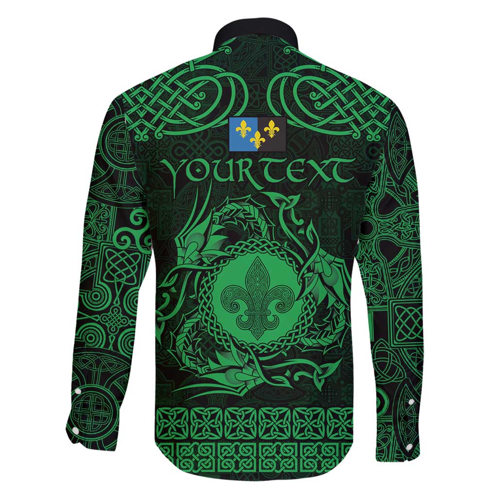 Personalized Monmouthshire Sir Fynwy Family Matching Puletasi and Hawaiian Shirt Green Fleur-de-lis Celtic-inspired - Wonder Print Shop