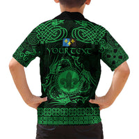 Personalized Monmouthshire Sir Fynwy Family Matching Summer Maxi Dress and Hawaiian Shirt Green Fleur-de-lis Celtic-inspired - Wonder Print Shop
