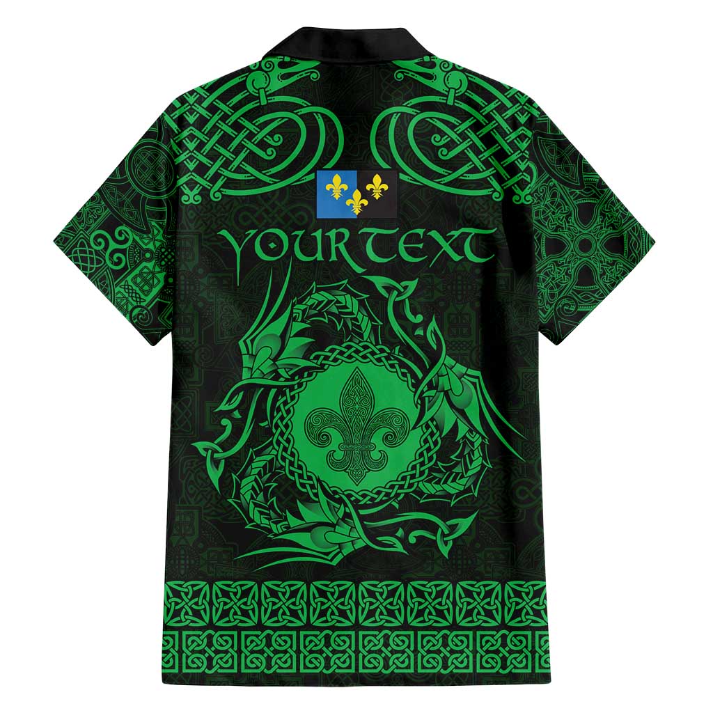 Personalized Monmouthshire Sir Fynwy Family Matching Summer Maxi Dress and Hawaiian Shirt Green Fleur-de-lis Celtic-inspired - Wonder Print Shop